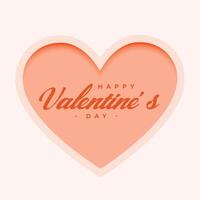 minimal happy valentines day love heart background vector