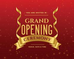 beautiful grand opening ceremony invitation template vector