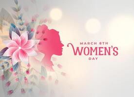 happy womens day flower decorative card design vector