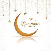 creative ramadan kareem moon and stars greeting design vector