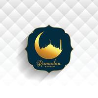 islamic ramadan kareem white greeting background vector