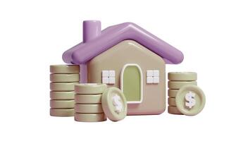 3d hogar icono. hacer casa para real bienes, hipoteca, préstamo concepto y página principal foto