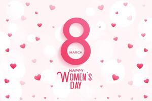 happy womens day celebration heart background design vector