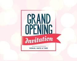 grand opening invitation template with event details vector