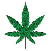 canabis marijuana hoja en corte de papel estilo vector