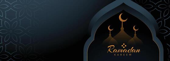 ramadan kareem dark islamic banner with text space vector