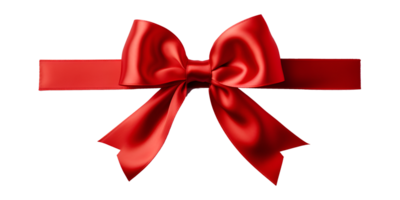 AI generated Festive Red Bow with Transparency for Graphic Design png