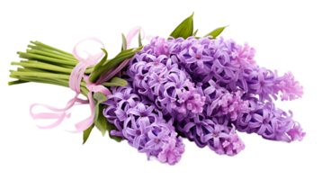 AI generated Beautiful Purple Lilacs Bouquet on transparent background png