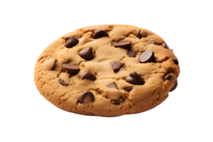 AI generated chocolate chip cookies with chocolate chips on transparent background png