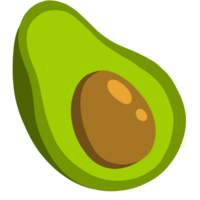 An image featuring illustrations of avocados, including one of an avocado placed on a plate png