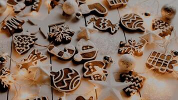 Christmas cookies ona plate - Christmas background. photo