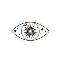 Eye Evil Devil Mystic Magic Talisman Amulet Boho Symbol Sign Silhouette Icon vector