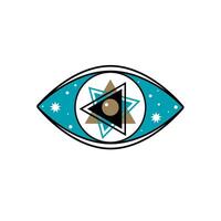 Eye Evil Devil Mystic Magic Talisman Amulet Boho Symbol Sign Silhouette Icon vector