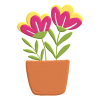 colorful spring flower with acrylic paint png