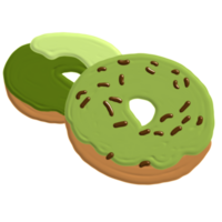 matcha groen thee donut png