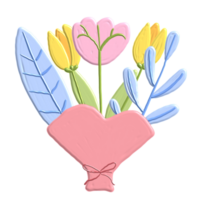 colorful spring flower with acrylic paint png