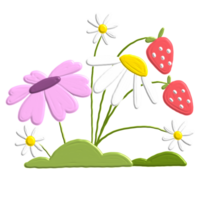 colorful spring flower with acrylic paint png