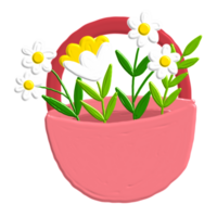 colorful spring flower with acrylic paint png