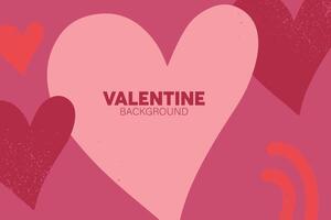 Horizontal banner with pink and heart object. Place for text. Happy Valentines day. valentine with pastel colors. vector