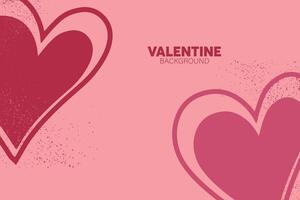 Horizontal banner with pink and heart object. Place for text. Happy Valentines day. valentine with pastel colors. vector