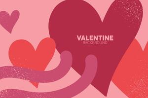 Horizontal banner with pink and heart object. Place for text. Happy Valentines day. valentine with pastel colors. vector