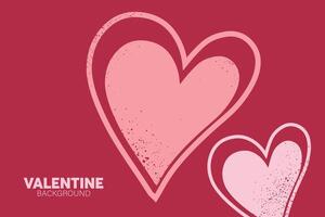 horizontal bandera con rosado y corazón objeto. sitio para texto. contento san valentin día. enamorado con pastel colores. vector