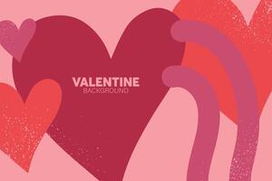 Horizontal banner with pink and heart object. Place for text. Happy Valentines day. valentine with pastel colors. vector