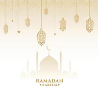 islamic ramadan kareem eid greeting card design vector