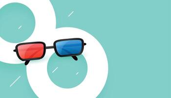 3d cine lentes diseño para película espectáculo antecedentes vector