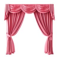 AI generated 3D Pink classic curtain png