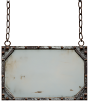 AI generated Dirty old metal sign cutout png