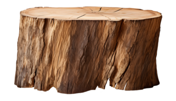 AI generated Wood logs podium cutout png