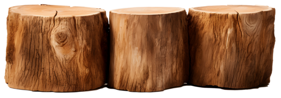 AI generated Wood logs podium cutout png