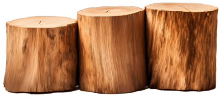 AI generated Wood logs podium cutout png