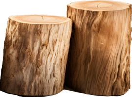 AI generated Wood logs podium cutout png