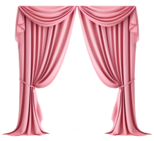 AI generated 3D Pink classic curtain png