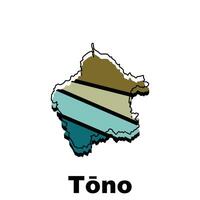 Map of Tono City - japan map and infographic of provinces, political maps of japan, region of japan for your company vector