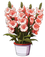 ai genererad illustration av en fingerborgs blomma i en pott isolerat på transparent bakgrund png