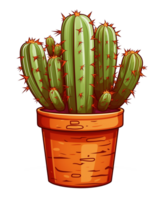 AI generated Illustration of cactus in a pot isolated on transparent background png