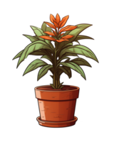 AI generated Illustration of a flower plant in a pot isolated on a transparent background png