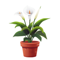 AI generated Illustration of lily flower in a post isolated on transparent background png