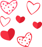 Pink hearts doodle decorative design png