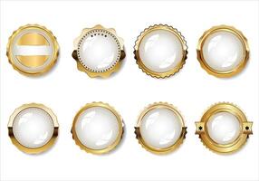 Gold and white empty labels retro vintage design vector collection