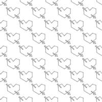 Seamless pattern with hand drawn heart doodle for decorative print, wrapping paper, greeting cards and fabric vector