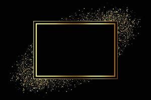 golden frame with glitter scatter vector