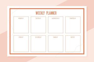 semanal planificador calendario modelo diseño vector