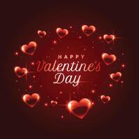 beautiful shiny hearts frame background for valentines day vector