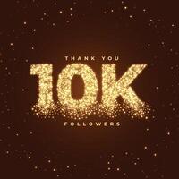 thank your followers for reaching milestone with 10k golden particle vector