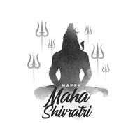 maha shivratri spiritual background with lord shiva trishul vector