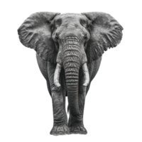 ai generado africano elefante en transparente antecedentes png